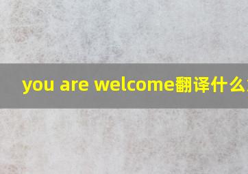 you are welcome翻译什么意思